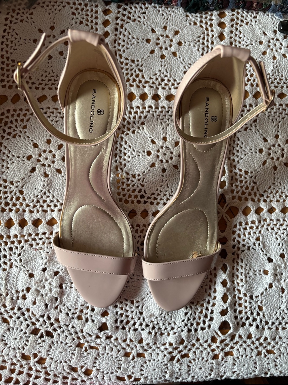 Bandolino Blush Pink Ankle-Strap Heels